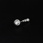 Sterling Silver Vintage Navel Ring with Four-Zirconia - Sterling Silver Vintage Navel Ring with Four-Zirconia - 6 mm by CRUXJEWELRY