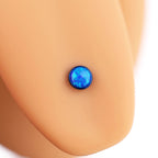 Flat Opal Titanium Internally Threaded Tongue Stud - Flat Opal Titanium Internally Threaded Tongue Stud - deep-blue-1 / 12mm by CRUXJEWELRY