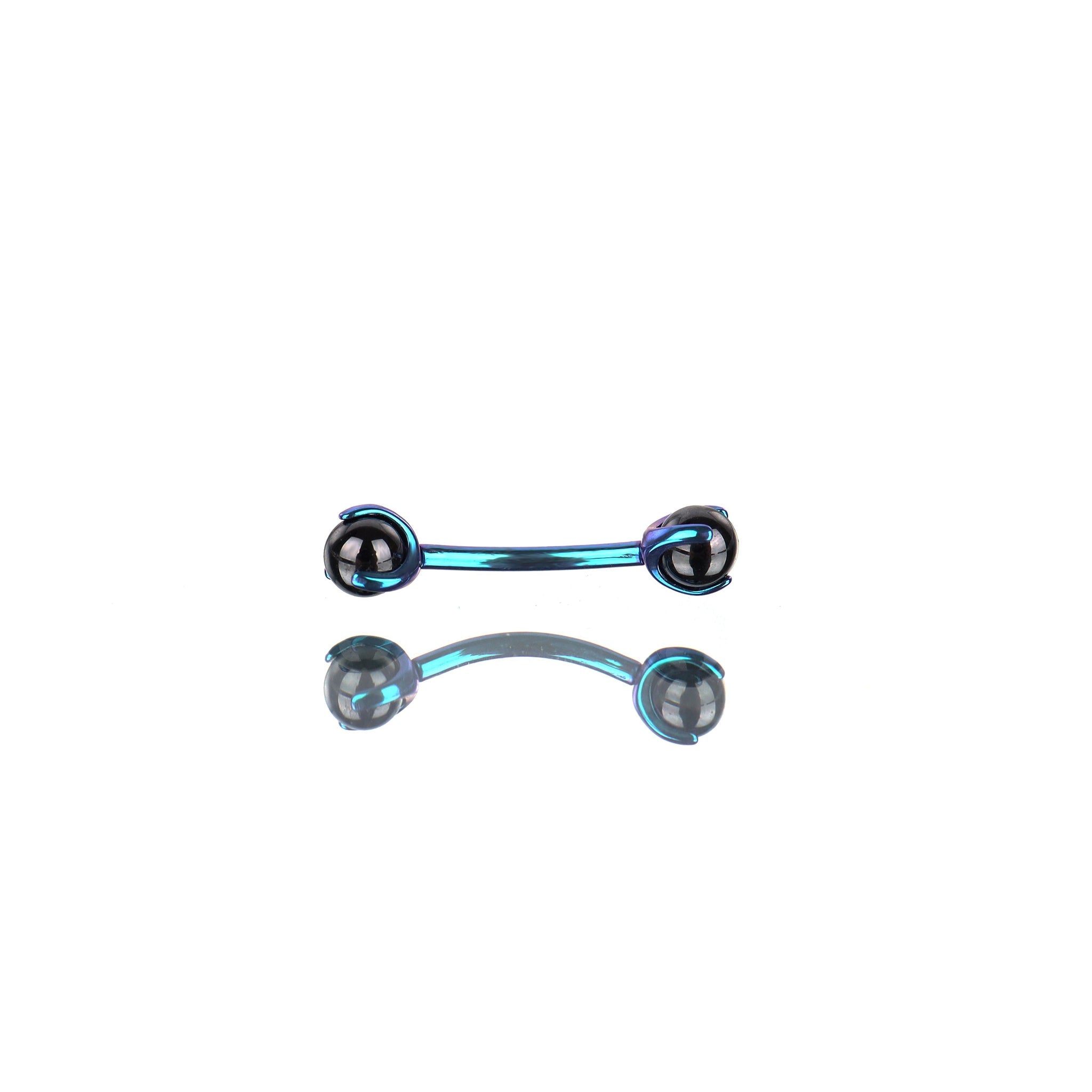 Round CZ Ball Internally Threaded Titanium Brow Studs - Round CZ Ball Internally Threaded Titanium Brow Studs - Black / 6mm by CRUXJEWELRY