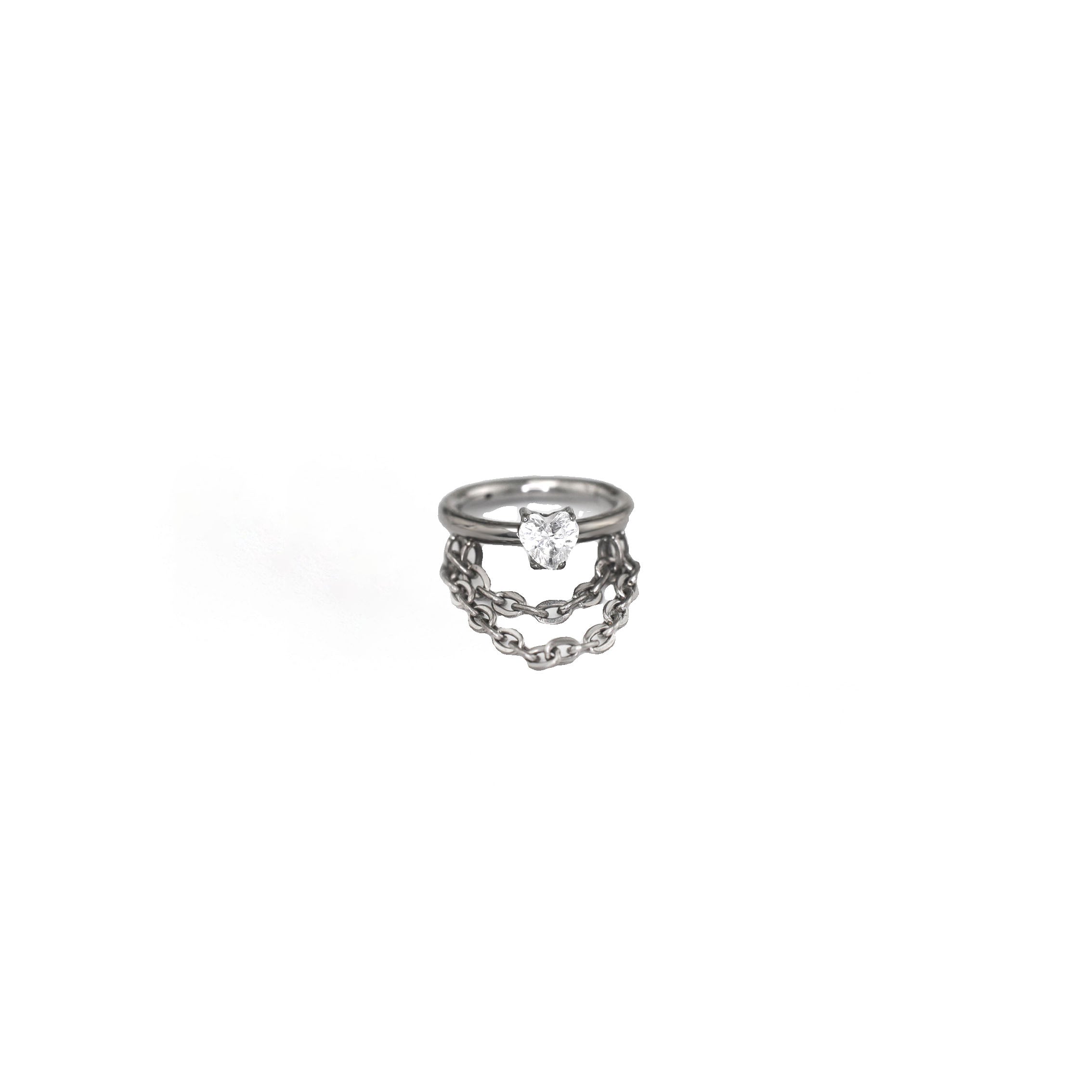 Heart-shaped CZ Chains Segment Hoop - Heart-shaped CZ Chains Segment Hoop - Default Title by CRUXJEWELRY