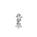 Gold Plated Double Layer CZ Pentagram Ear Studs - Gold Plated Double Layer CZ Pentagram Ear Studs - Sliver / Single by CRUXJEWELRY