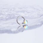 Heart-shaped CZ Stainless Steel Segment Hoop - Heart-shaped CZ Stainless Steel Segment Hoop - AB Coating / 8 mm by CRUXJEWELRY