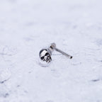 Skull Internally Threaded Stainless Steel Lip Ring - Skull Internally Threaded Stainless Steel Lip Ring - 6mm by CRUXJEWELRY