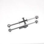 Crystal Cross Stainless Steel Industrial Barbell - Crystal Cross Stainless Steel Industrial Barbell - Default Title by CRUXJEWELRY