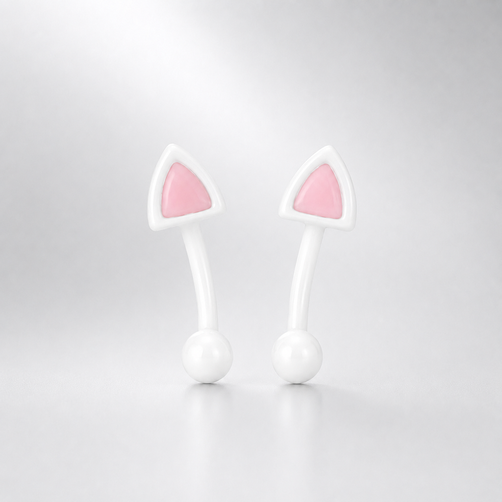 Paws & Purrs - Colorful Cat Ear Stainless Steel Rook Stud