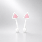 Paws & Purrs - Colorful Cat Ear Stainless Steel Rook Stud