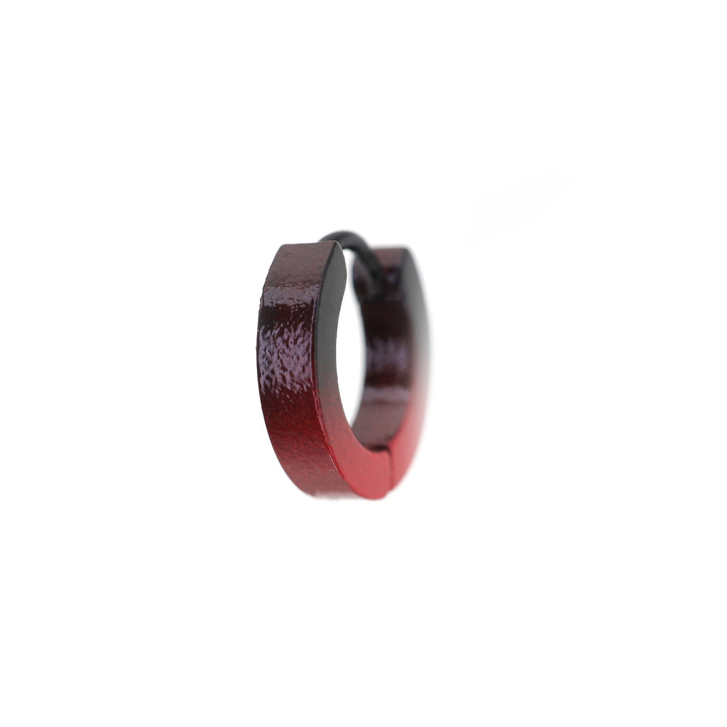Black-Red Gradient Contrast Stainless Steel Earrings - Black-Red Gradient Contrast Stainless Steel Earrings - Single by CRUXJEWELRY