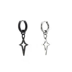 Black & White Openwork Star Dangle Stainless Steel Earrings - Black & White Openwork Star Dangle Stainless Steel Earrings - Set by CRUXJEWELRY