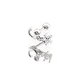 Star & Moon Dangle white-gold-plated copper Ear Studs - Star & Moon Dangle white-gold-plated copper Ear Studs - Single by CRUXJEWELRY