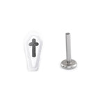 Hallowmas - Gothic Resin Cross Coffin Stainless Steel Ear Studs - Hallowmas - Gothic Resin Cross Coffin Stainless Steel Ear Studs - White / 6mm by CRUXJEWELRY