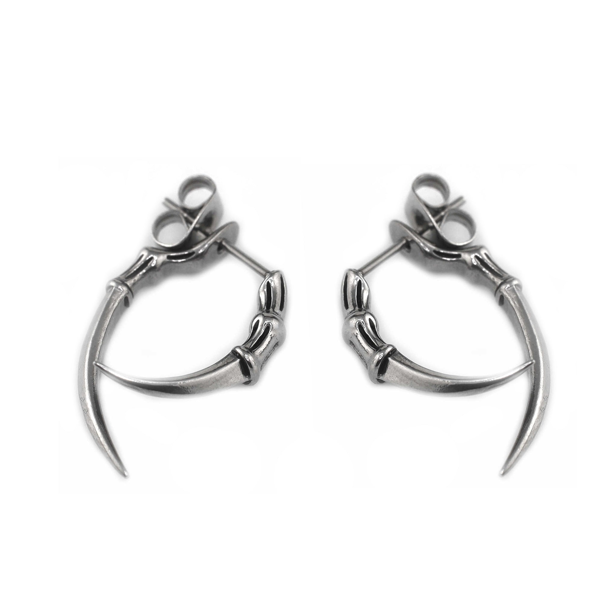 20G Thin Needle Eagle Claw Stainless Steel Ear Studs - 20G Thin Needle Eagle Claw Stainless Steel Ear Studs - Set by CRUXJEWELRY