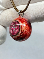 Sacred Chaos Pink Cross Eyeball Necklace | Creepy Cute Handmade Gothic Accessory(1PCS)