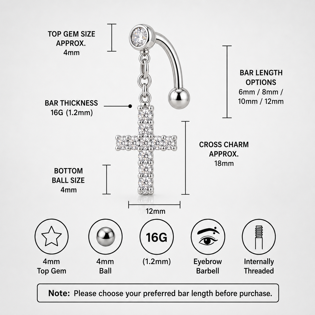 Heart CZ Stainless Steel Rook Stud