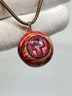 Sacred Chaos Pink Cross Eyeball Necklace | Creepy Cute Handmade Gothic Accessory(1PCS)