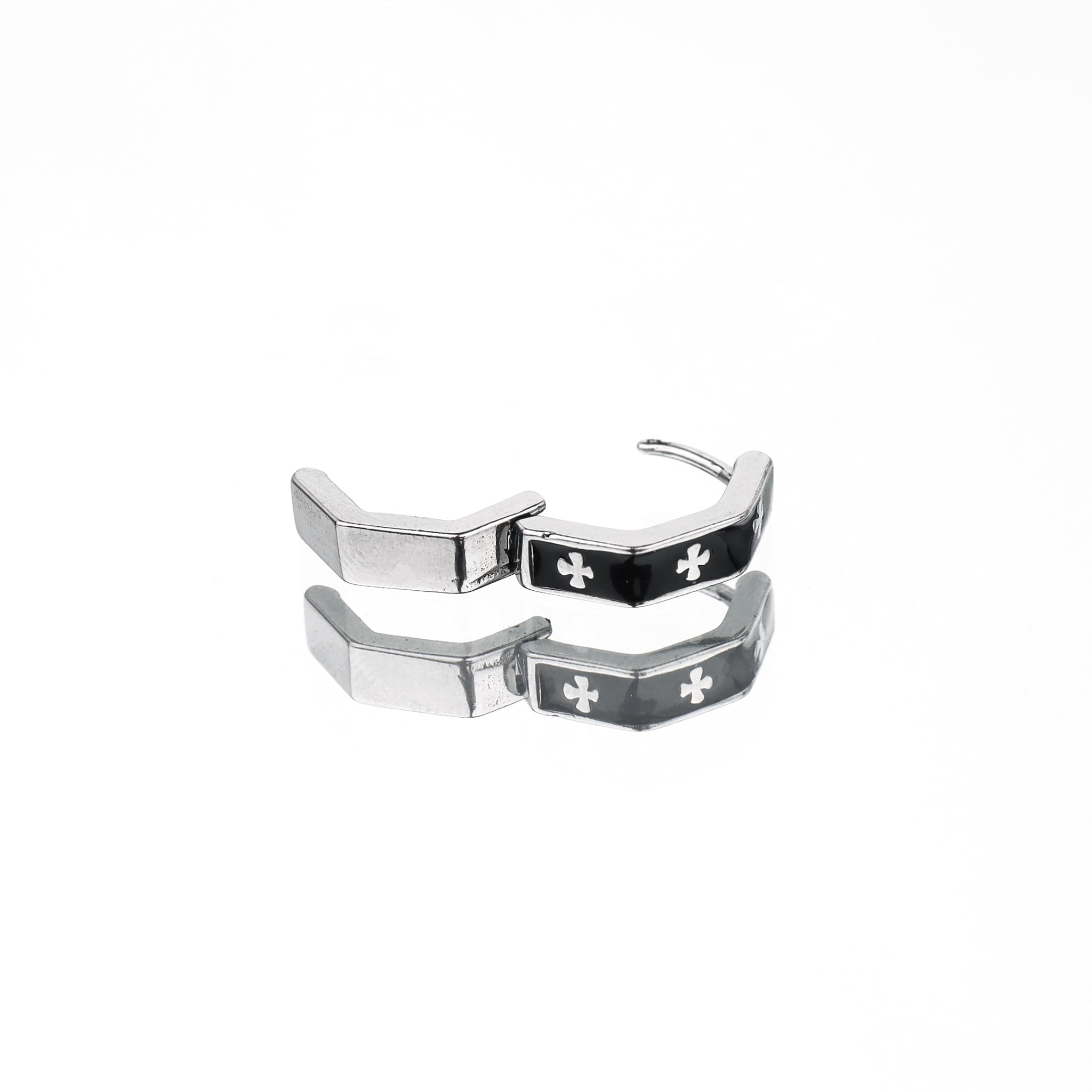 Oil Slick Cross Stainless Steel Earrings - Oil Slick Cross Stainless Steel Earrings - Single by CRUXJEWELRY