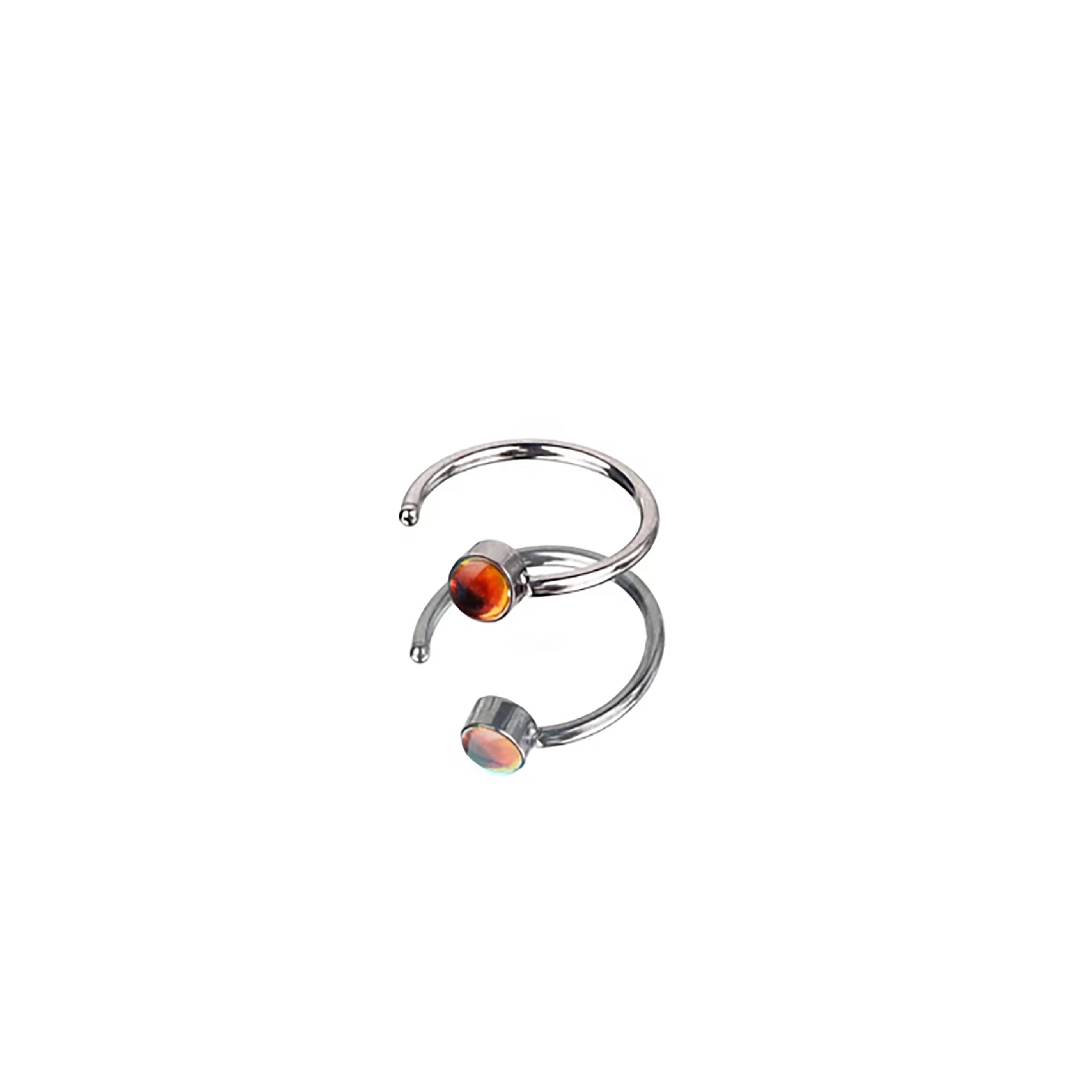 20G C-Shape Stainless Steel Nose Stud - 20G C-Shape Stainless Steel Nose Stud - Brown by CRUXJEWELRY