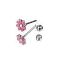 Pink SunFlower Oil Slick Tongue Stud - Pink SunFlower Oil Slick Tongue Stud - Default Title by CRUXJEWELRY