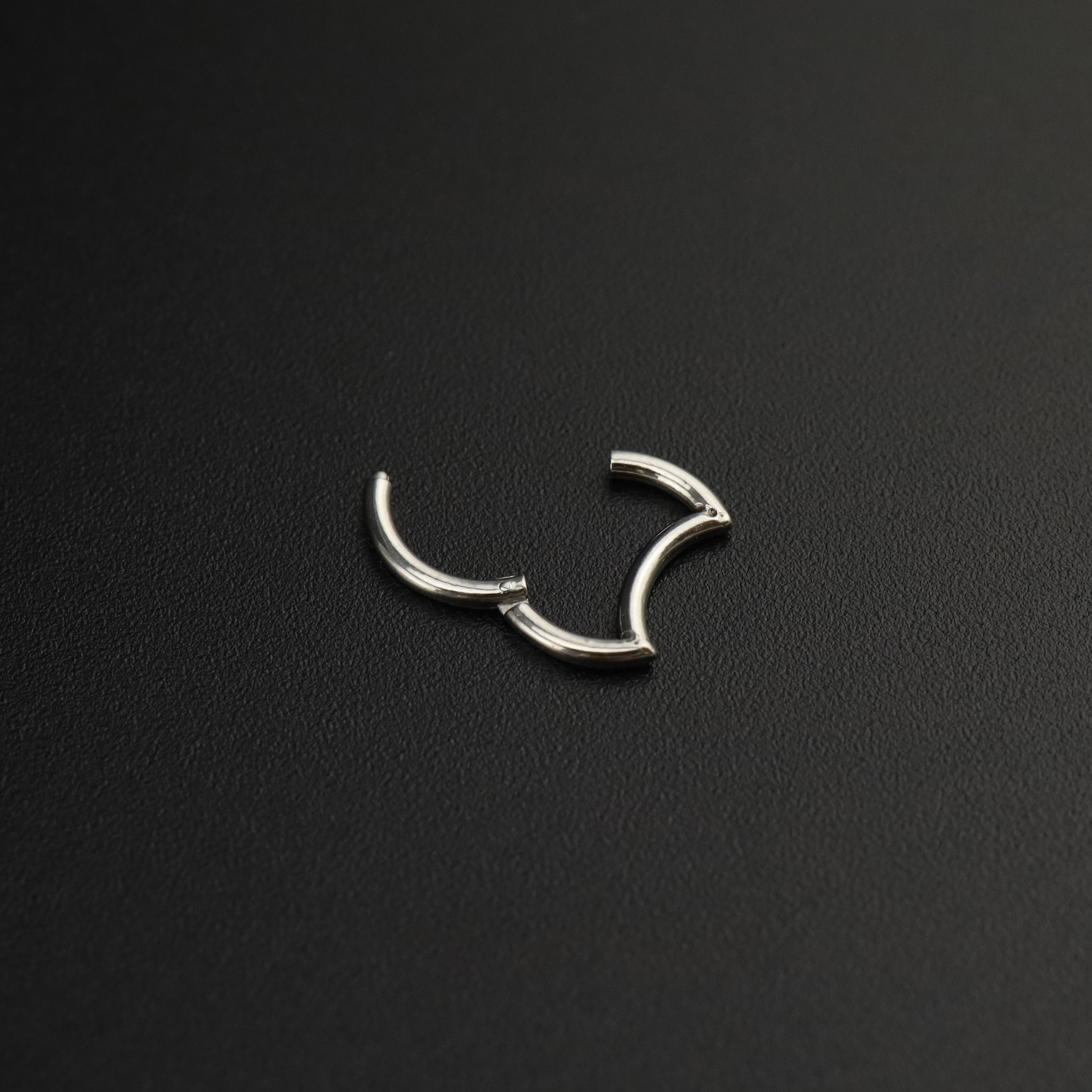 Moon Stainless Steel Segment Hoop - Moon Stainless Steel Segment Hoop - Default Title by CRUXJEWELRY