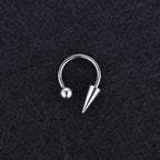 Spike and Ball Ends Horseshoe Lip Ring - Spike and Ball Ends Horseshoe Lip Ring - Spike & Ball / 8mm by CRUXJEWELRY