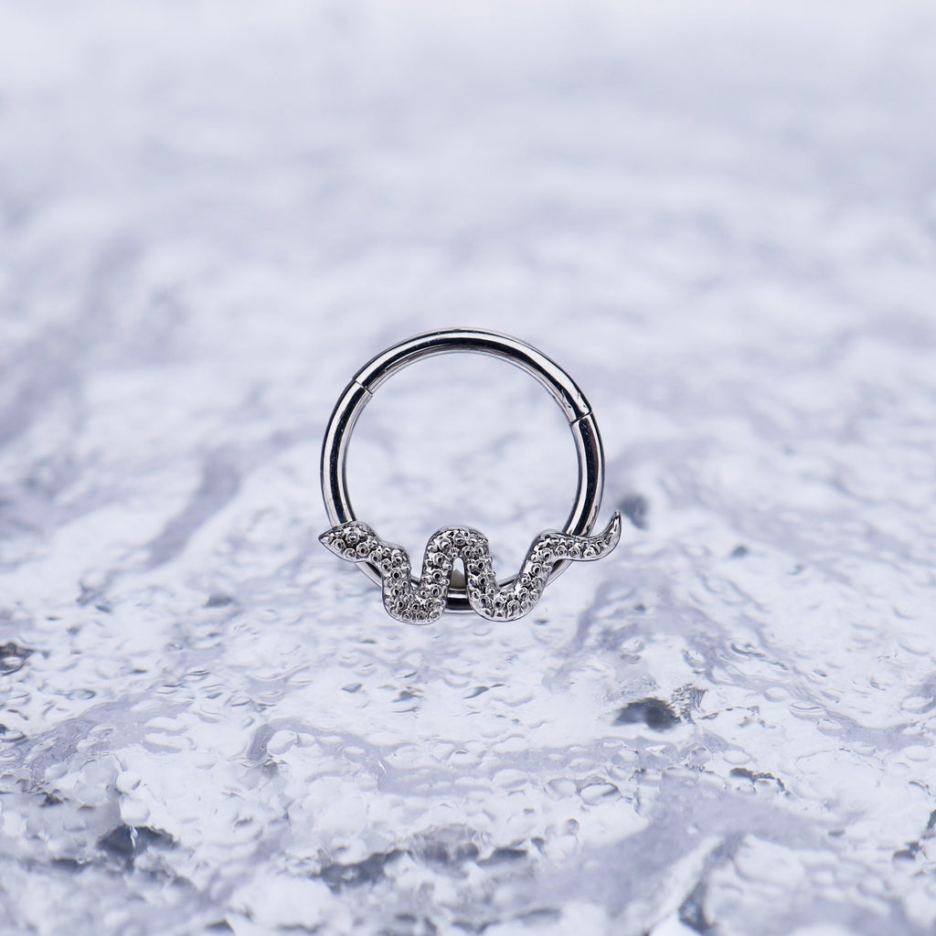 Sliver & Gold Serpent Stainless Steel Segment Ring - Sliver & Gold Serpent Stainless Steel Segment Ring - Sliver by CRUXJEWELRY
