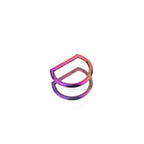 Punk Titanium Nose/Ear/Lip D-Ring - Punk Titanium Nose/Ear/Lip D-Ring - Pink-Purple Gradient / 6mm by CRUXJEWELRY