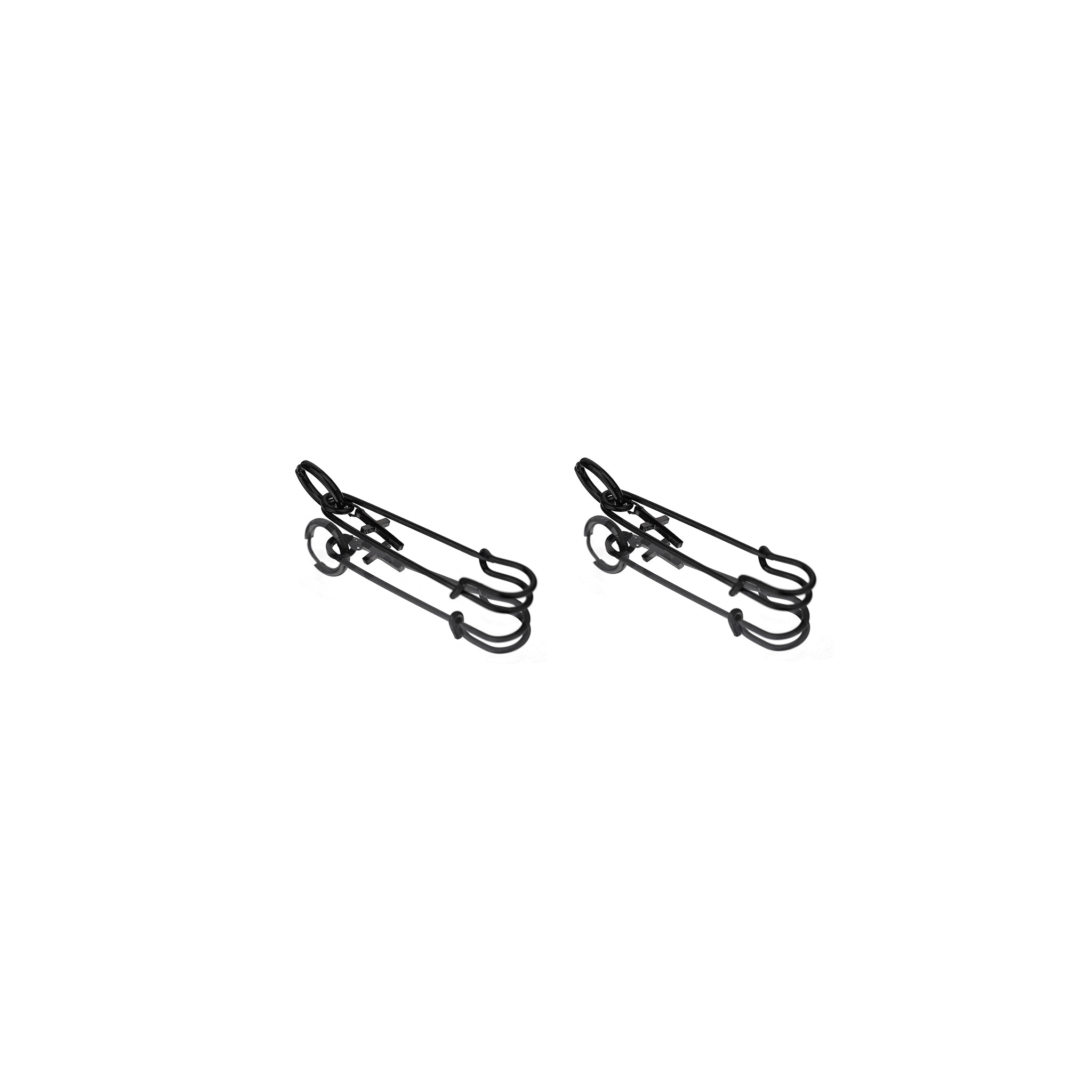 Safety Pin Cross Pendant Stainless Steel Earrings - Safety Pin Cross Pendant Stainless Steel Earrings - Set by CRUXJEWELRY