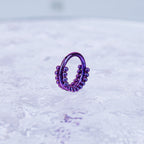 Double-Layer Ball Titanium Segment Hoop - Double-Layer Ball Titanium Segment Hoop - Deep Purple by CRUXJEWELRY