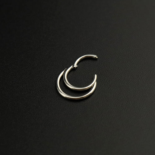16G Moon stainless steel Segment Hoop - 16G Moon stainless steel Segment Hoop - Default Title