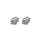 Heart Demon Horn Stainless Steel Nipple Rings - Heart Demon Horn Stainless Steel Nipple Rings - Black / 1.2mm/16G by CRUXJEWELRY