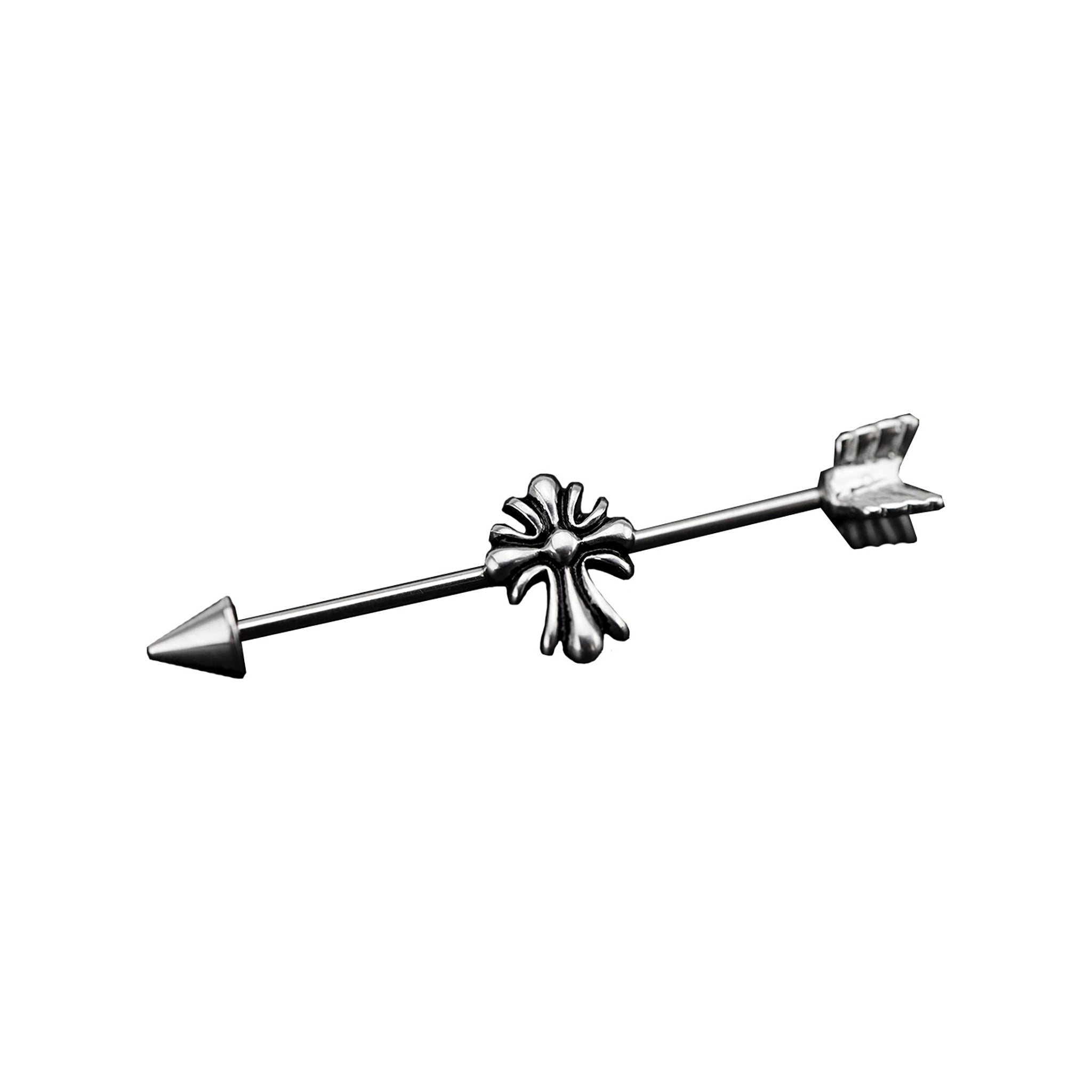 Crossbow Stainless Steel Industrial Barbell - Crossbow Stainless Steel Industrial Barbell - Default Title by CRUXJEWELRY