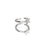 16G Pentagram stainless steel Clicker Hoop - 16G Pentagram stainless steel Clicker Hoop - 8 mm by CRUXJEWELRY