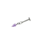 Rainbow Diamond CZ Pendant Internally Threaded Titanium Studs - Rainbow Diamond CZ Pendant Internally Threaded Titanium Studs - Purple / 6mm by CRUXJEWELRY