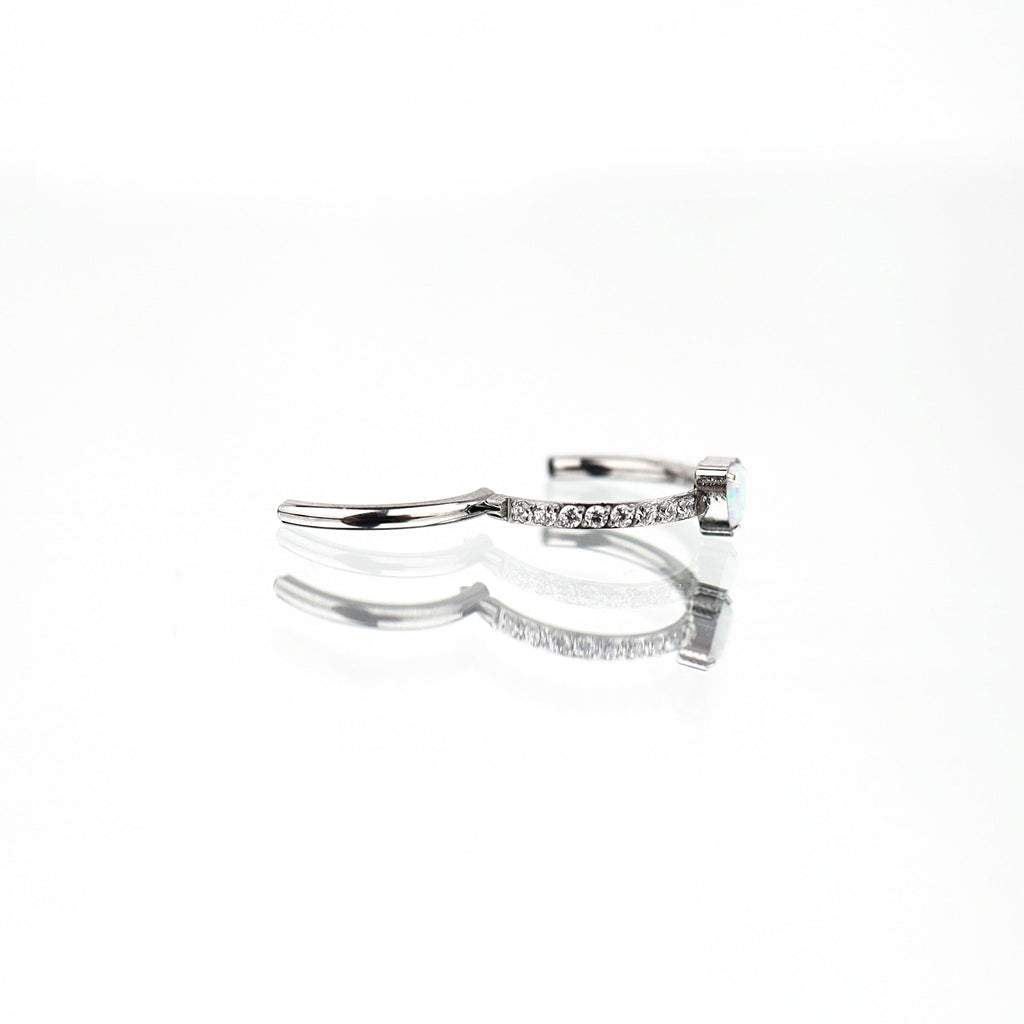 Heart Opal Titanium Clicker Hoop - Heart Opal Titanium Clicker Hoop - Default Title by CRUXJEWELRY