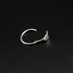 Basic Heart Sterling Silver Stainless Steel Segment Hoop - Basic Heart Sterling Silver Stainless Steel Segment Hoop - 6mm by CRUXJEWELRY