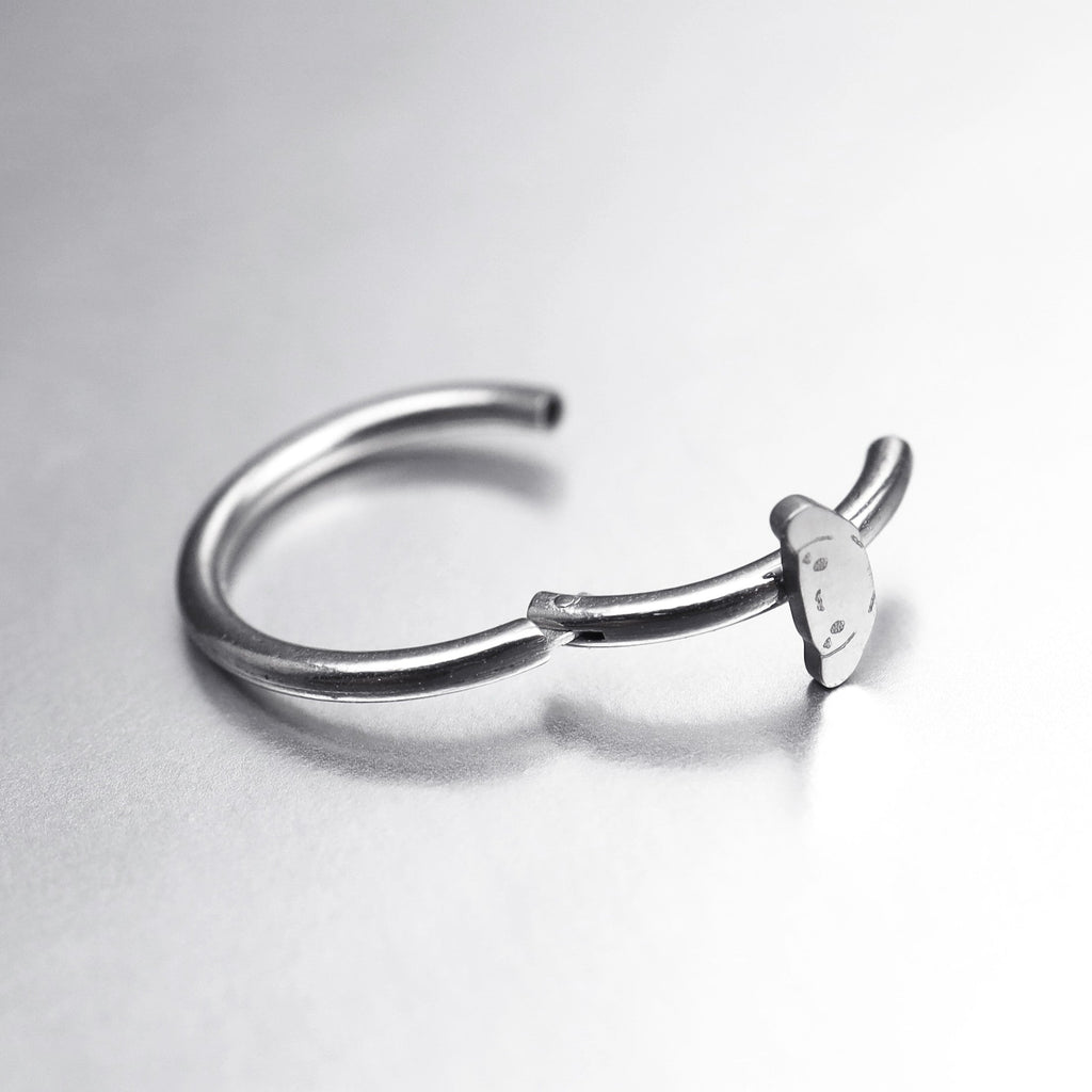 Paws & Purrs - Cute Cinnamoroll Stainless Steel Segment Hoop - Paws & Purrs - Cute Cinnamoroll Stainless Steel Segment Hoop - 8mm by CRUXJEWELRY