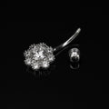 Lotus Gemstone S925 Sterling Silver Belly Ring - Lotus Gemstone S925 Sterling Silver Belly Ring - 6 mm by CRUXJEWELRY