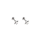 Gothic Cross Internally Threaded Stainless Steel Lip Ring - Gothic Cross Internally Threaded Stainless Steel Lip Ring - 6mm by CRUXJEWELRY