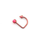 16G Opal Spike Titanium U-Ring - 16G Opal Spike Titanium U-Ring - Pink / 8mm by CRUXJEWELRY