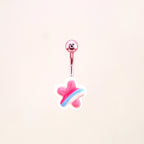 Pink Cherry Blossom Star stainless steel Belly Ring - Pink Cherry Blossom Star stainless steel Belly Ring - Default Title by CRUXJEWELRY