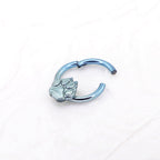 Cute Cat Paw Titanium Segment Hoop - Cute Cat Paw Titanium Segment Hoop - Sliver by CRUXJEWELRY