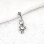 Saturn CZ Pendant Belly Ring - Saturn CZ Pendant Belly Ring - Default Title by CRUXJEWELRY