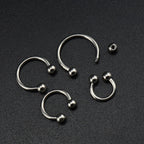 Classic Externally Threaded Titanium Horseshoe ring - Classic Externally Threaded Titanium Horseshoe ring - Deep Blue / 3 mm by CRUXJEWELRY