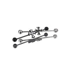 Black & White Cross Stainless Steel Industrial Barbell - Black & White Cross Stainless Steel Industrial Barbell - Sliver by CRUXJEWELRY