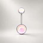 Rainbow Moonstone Navel Ring