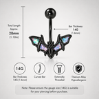 Black Bat Wings Stainless Steel Belly Rings