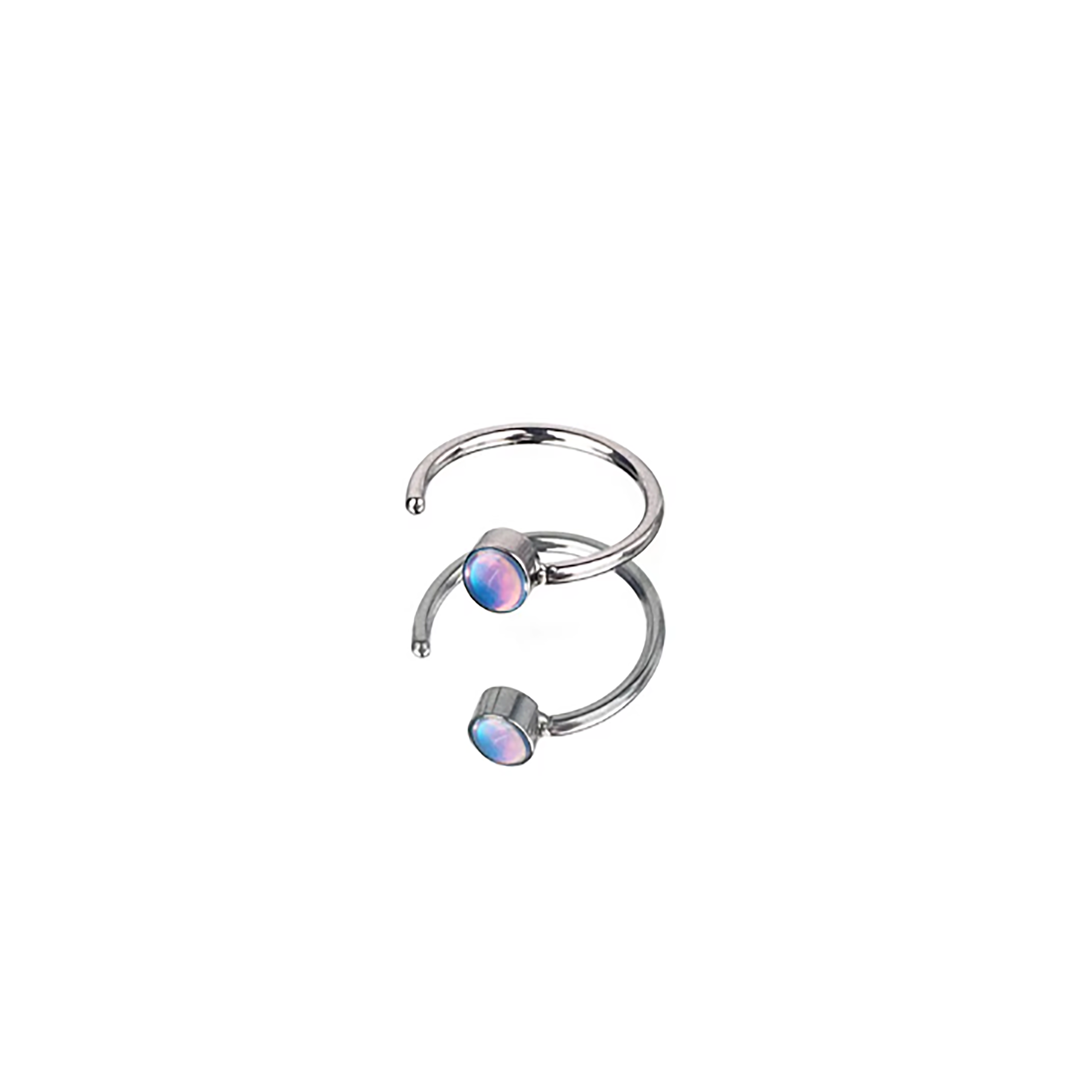 20G C-Shape Stainless Steel Nose Stud - 20G C-Shape Stainless Steel Nose Stud - Dark Blue by CRUXJEWELRY