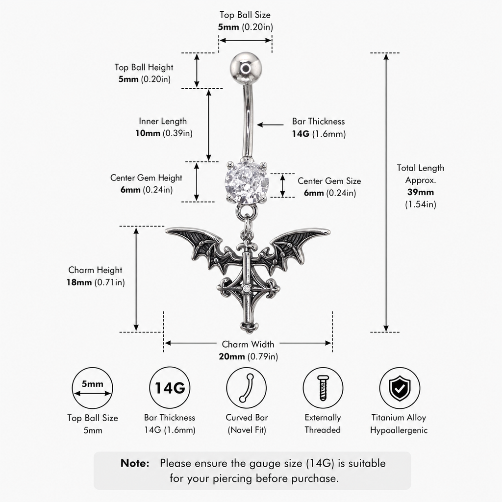 Bat Wing Dangle Belly Ring