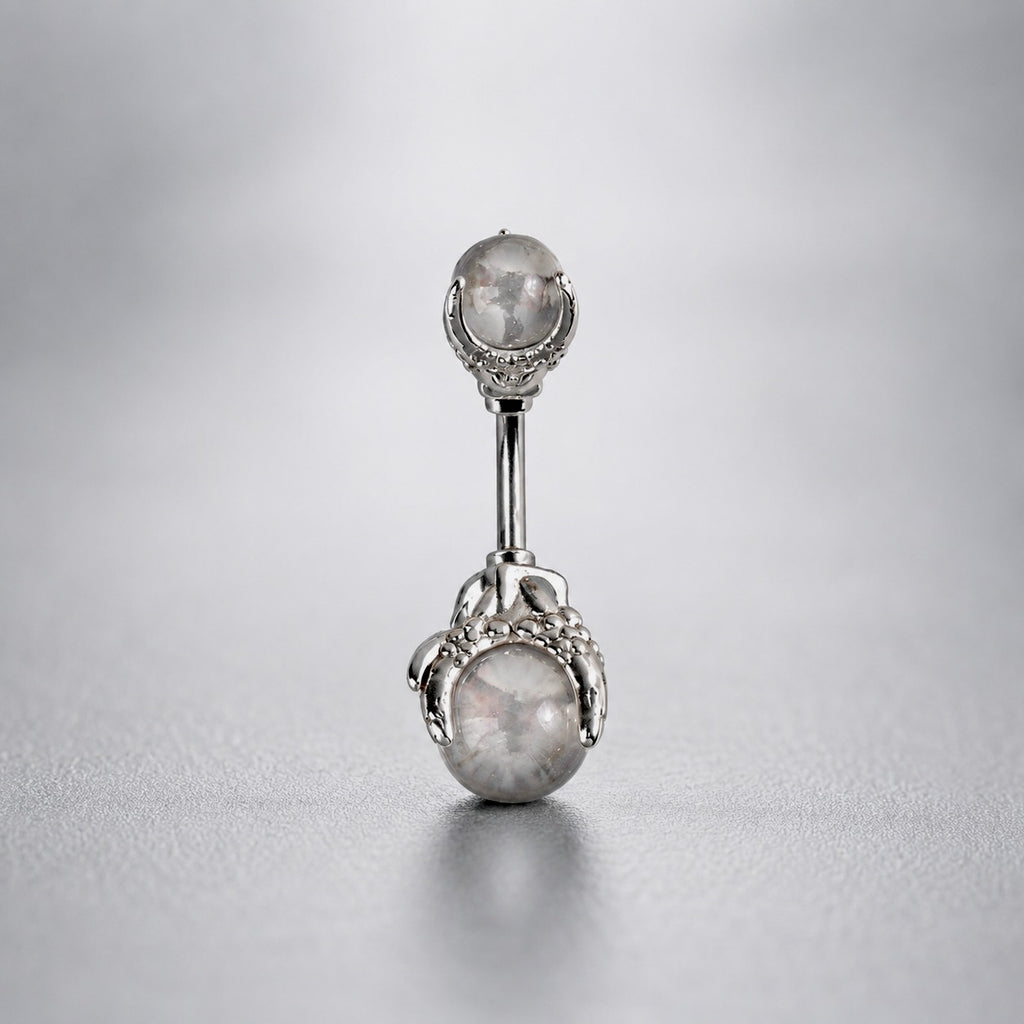 Crystal Orb Titanium Belly Ring