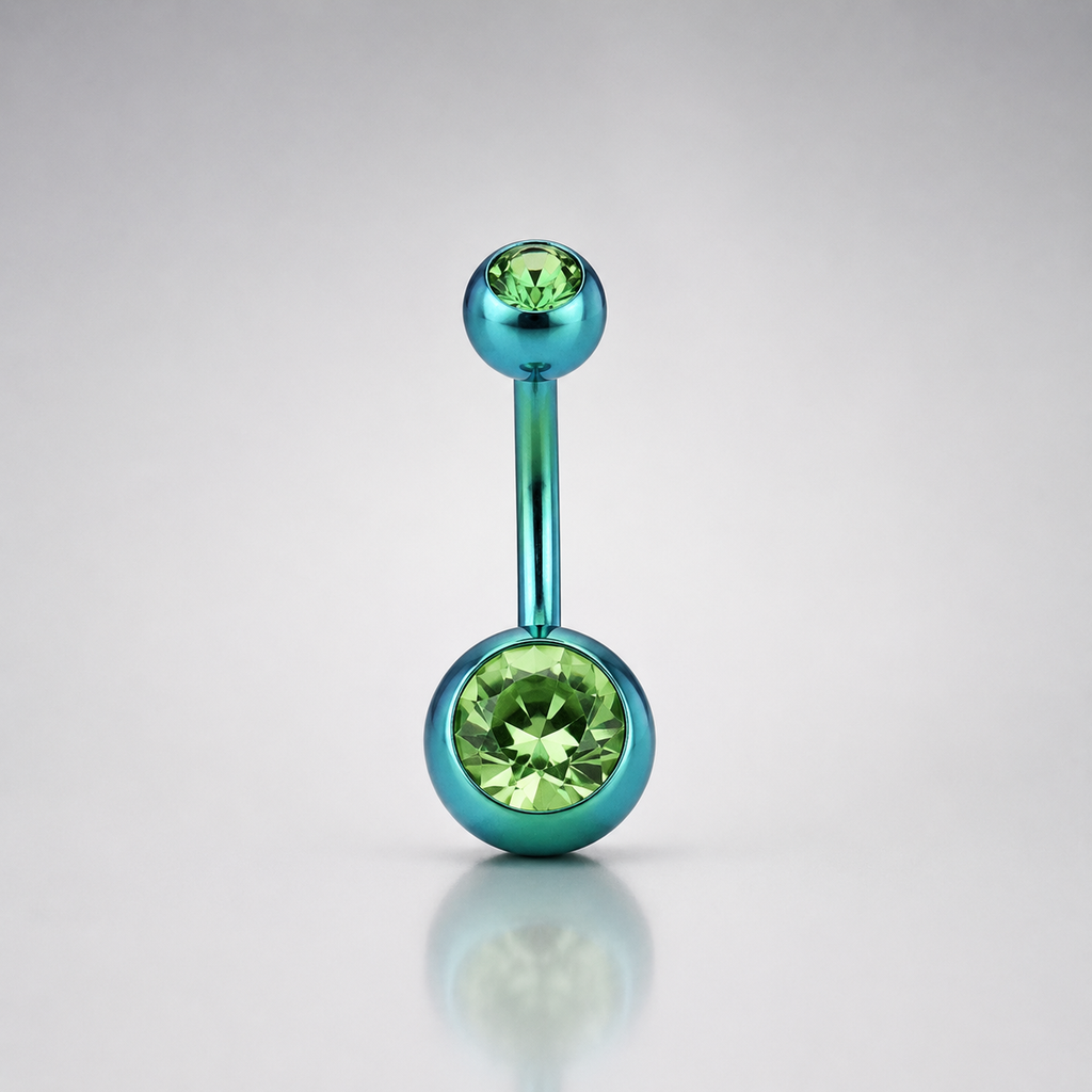 CZ Crystal Titanium Belly Ring