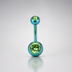 CZ Crystal Titanium Belly Ring